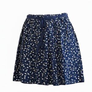 Gap Navy Yellow & White Dot Print Skirt